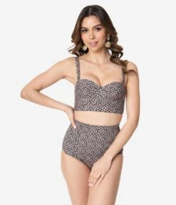 Kingdom & State Leopard Print High Waist Bombshell Swim Bottom -New Dress Store kingdom state leopard print high waist bombshell swim bottom 737720