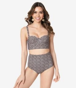 Kingdom & State Leopard Print High Waist Bombshell Swim Bottom -New Dress Store kingdom state leopard print high waist bombshell swim bottom 903112