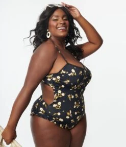 Kingdom & State Plus Size Black & Ivory Floral One Piece Swimsuit 8 Kingdom & State Plus Size Black & Ivory Floral One Piece Swimsuit -New Dress Store kingdom state plus size black ivory floral one piece swimsuit 420277