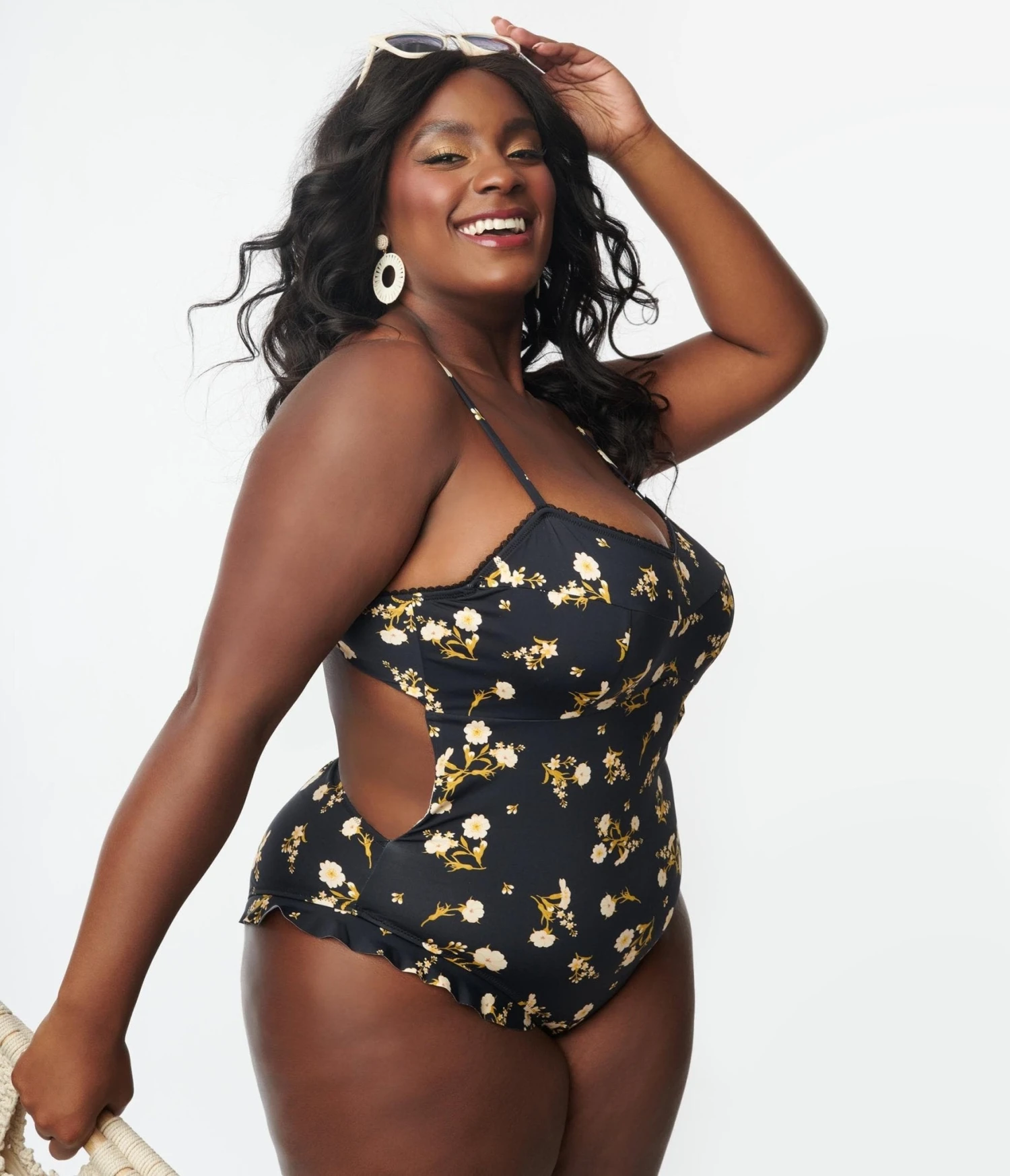Kingdom & State Plus Size Black & Ivory Floral One Piece Swimsuit 3 Kingdom & State Plus Size Black & Ivory Floral One Piece Swimsuit - Image 3