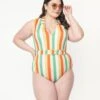 Kingdom & State Plus Size Multi Stripe One Piece Swimsuit
