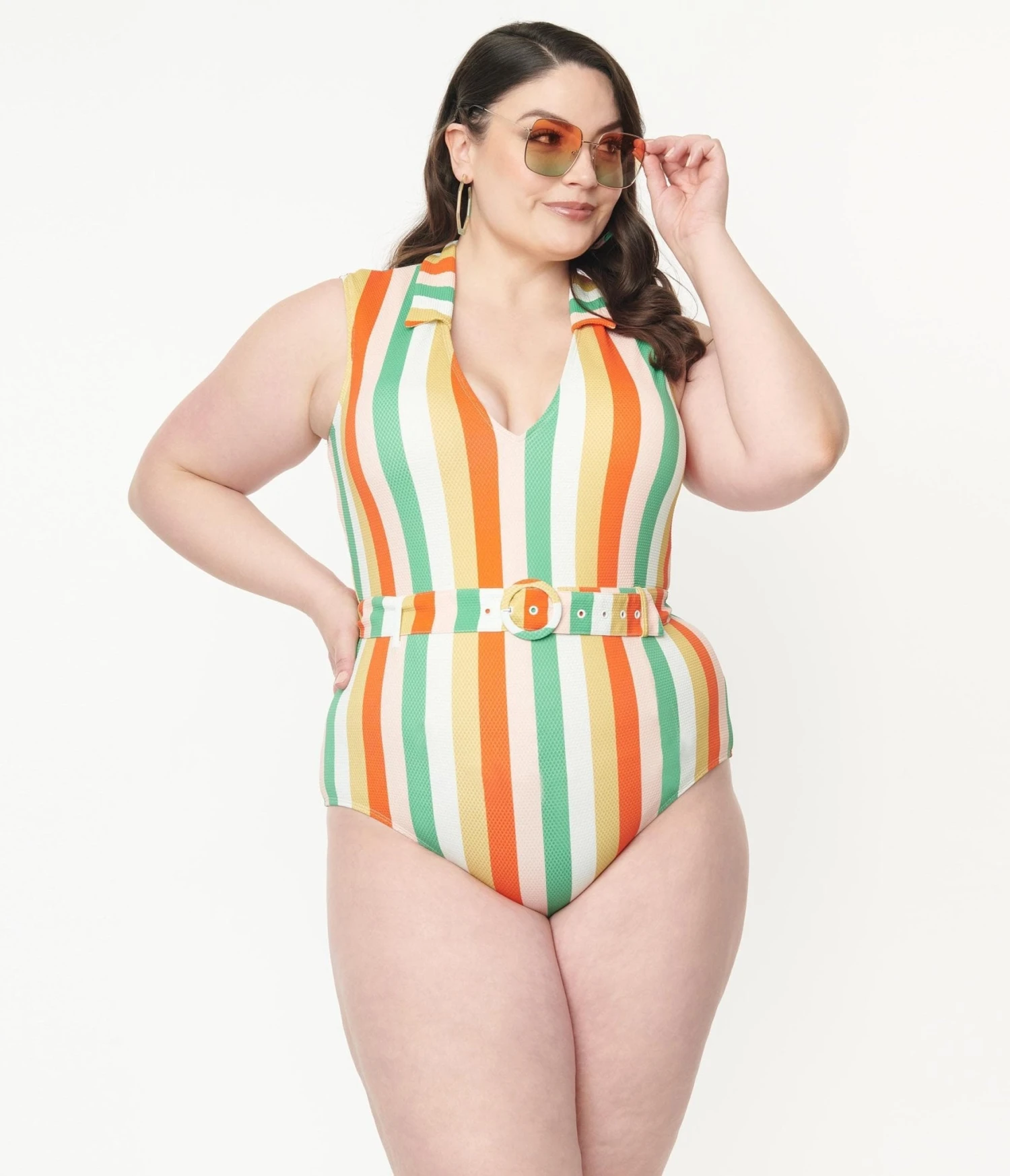 Kingdom & State Plus Size Multi Stripe One Piece Swimsuit 1 Kingdom & State Plus Size Multi Stripe One Piece Swimsuit