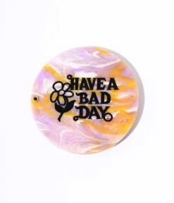 Lavender & Orange Marble Have A Bad Day Compact Pocket Mirror -New Dress Store lavender orange marble have a bad day compact pocket mirror 723942