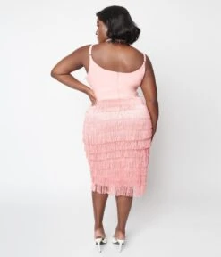 Light Pink Some Like It Hot Fringe Wiggle Dress -New Dress Store light pink some like it hot fringe wiggle dress 434330
