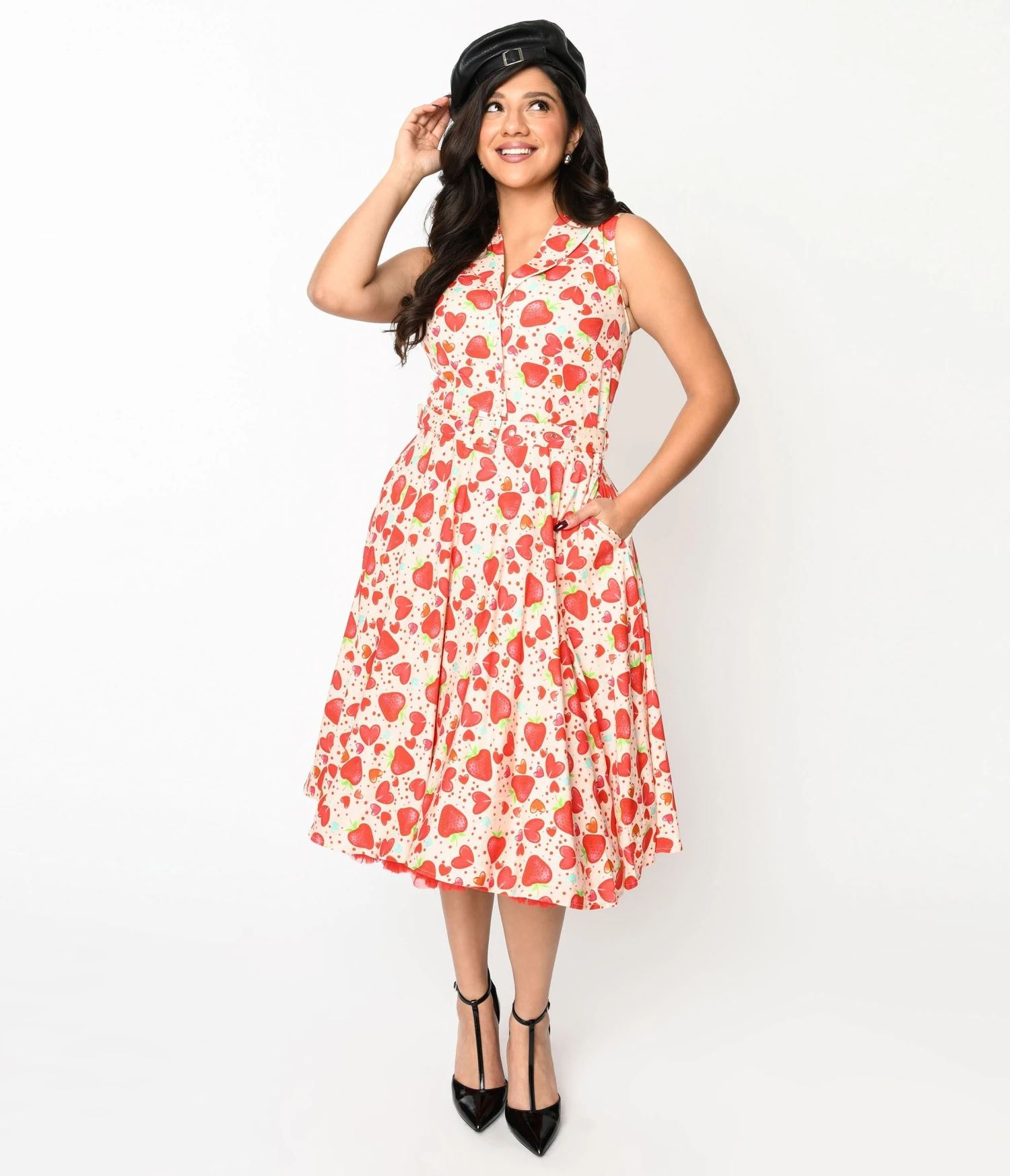 Light Pink Strawberry Love Swing Dress 1 Light Pink Strawberry Love Swing Dress