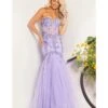 Jovani Lilac Embroidered Sequin Corset Mermaid Evening Gown