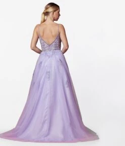 Lilac Floral & Tulle Ball Gown -New Dress Store lilac floral tulle ball gown 893603