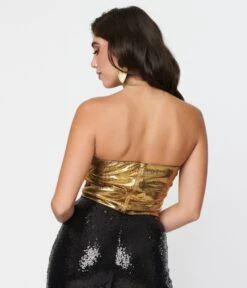 Liquid Gold Metallic Tube Top -New Dress Store liquid gold metallic tube top 576828