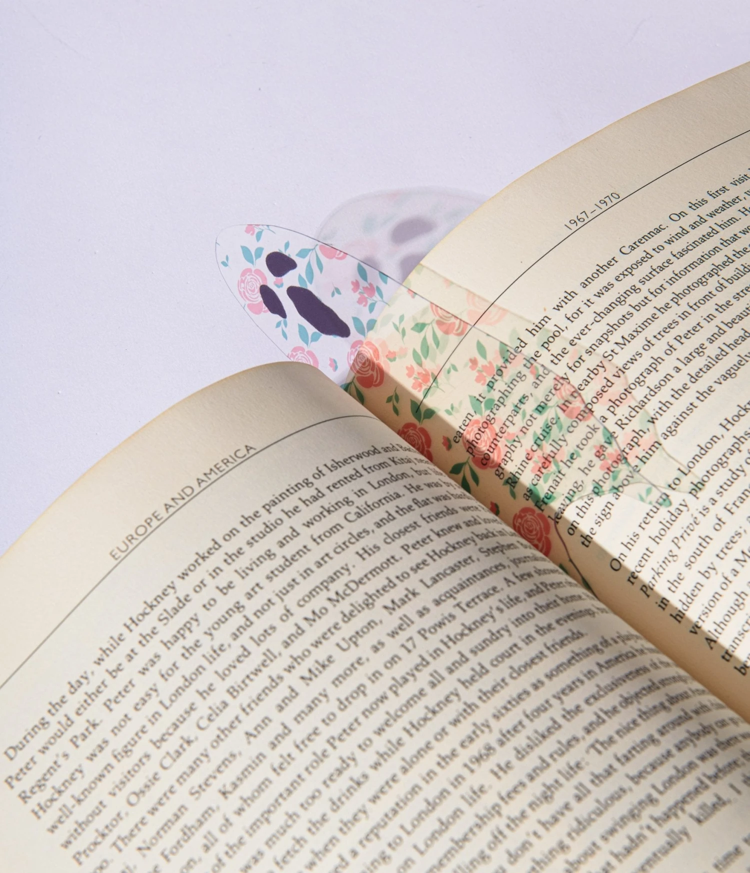 Little Black Bats Floral Ghoul Clear Bookmark 2 Little Black Bats Floral Ghoul Clear Bookmark - Image 2