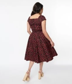 Magnolia Place Black & Cherry Anna Swing Dress 8 Magnolia Place Black & Cherry Anna Swing Dress -New Dress Store magnolia place black cherry anna swing dress 660458