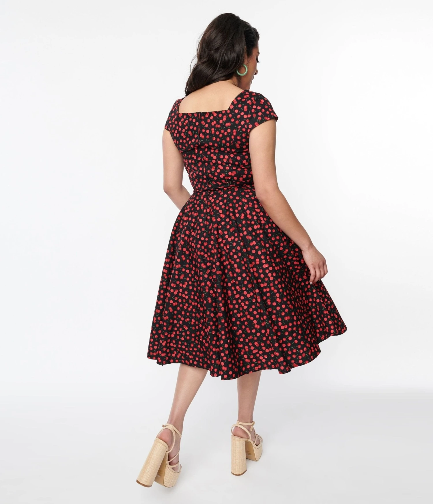 Magnolia Place Black & Cherry Anna Swing Dress 3 Magnolia Place Black & Cherry Anna Swing Dress - Image 3
