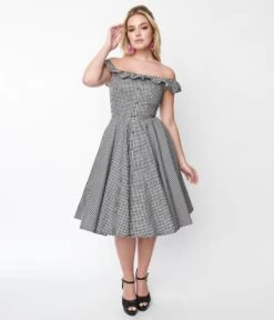 Magnolia Place Black Gingham Barbara Swing Dress -New Dress Store magnolia place black gingham barbara swing dress 353593