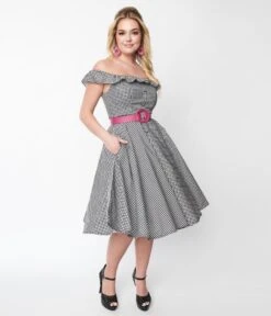 Magnolia Place Black Gingham Barbara Swing Dress -New Dress Store magnolia place black gingham barbara swing dress 886479