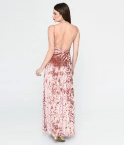 Mauve Crushed Velvet Maxi Dress -New Dress Store mauve crushed velvet maxi dress 682111