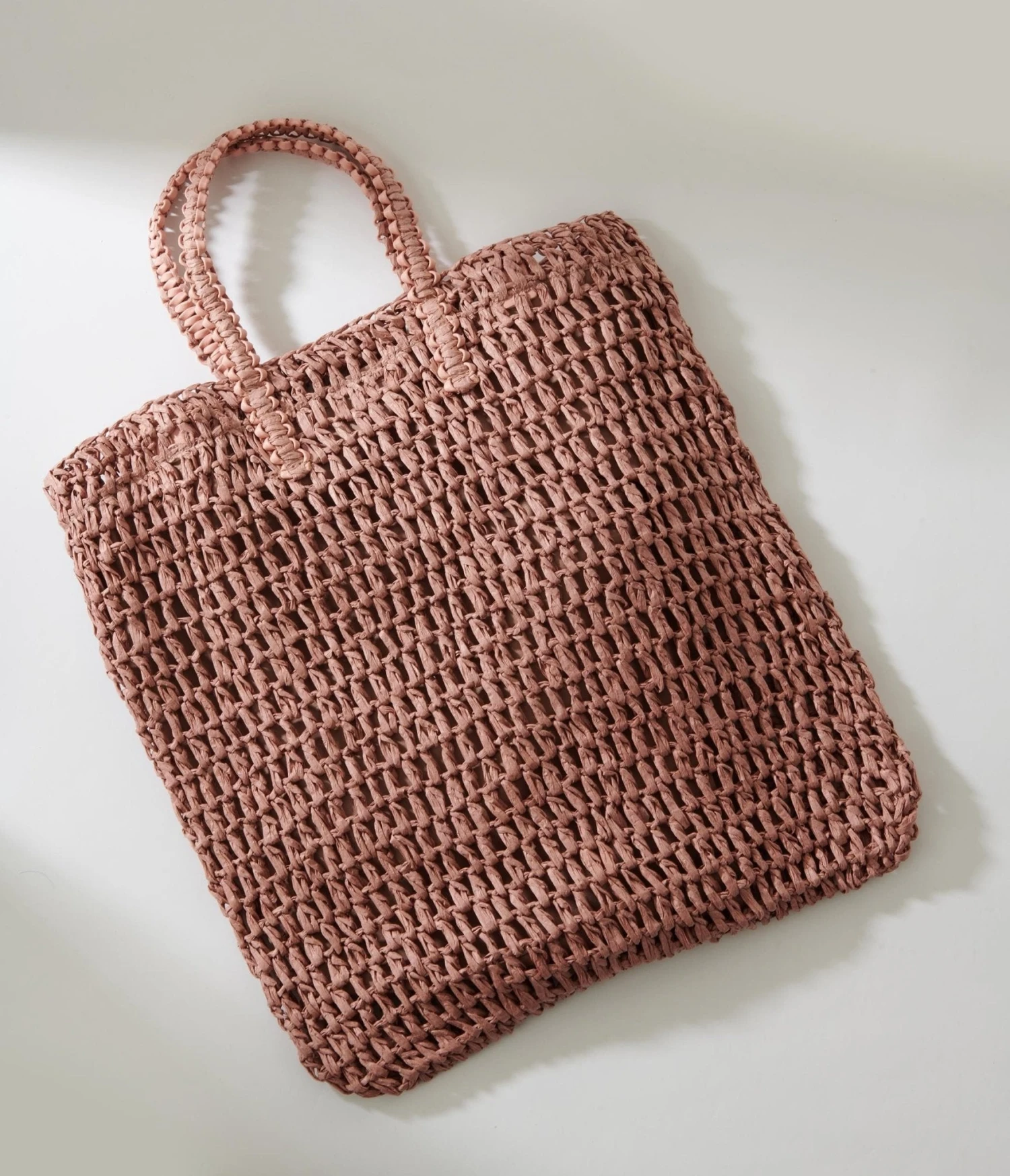 Mauve Pink Straw Tote Bag 1 Mauve Pink Straw Tote Bag