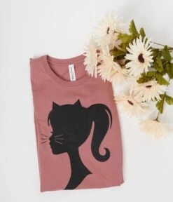 Mauve Pretty Kitty Unisex Graphic Tee -New Dress Store mauve pretty kitty unisex graphic tee 462510