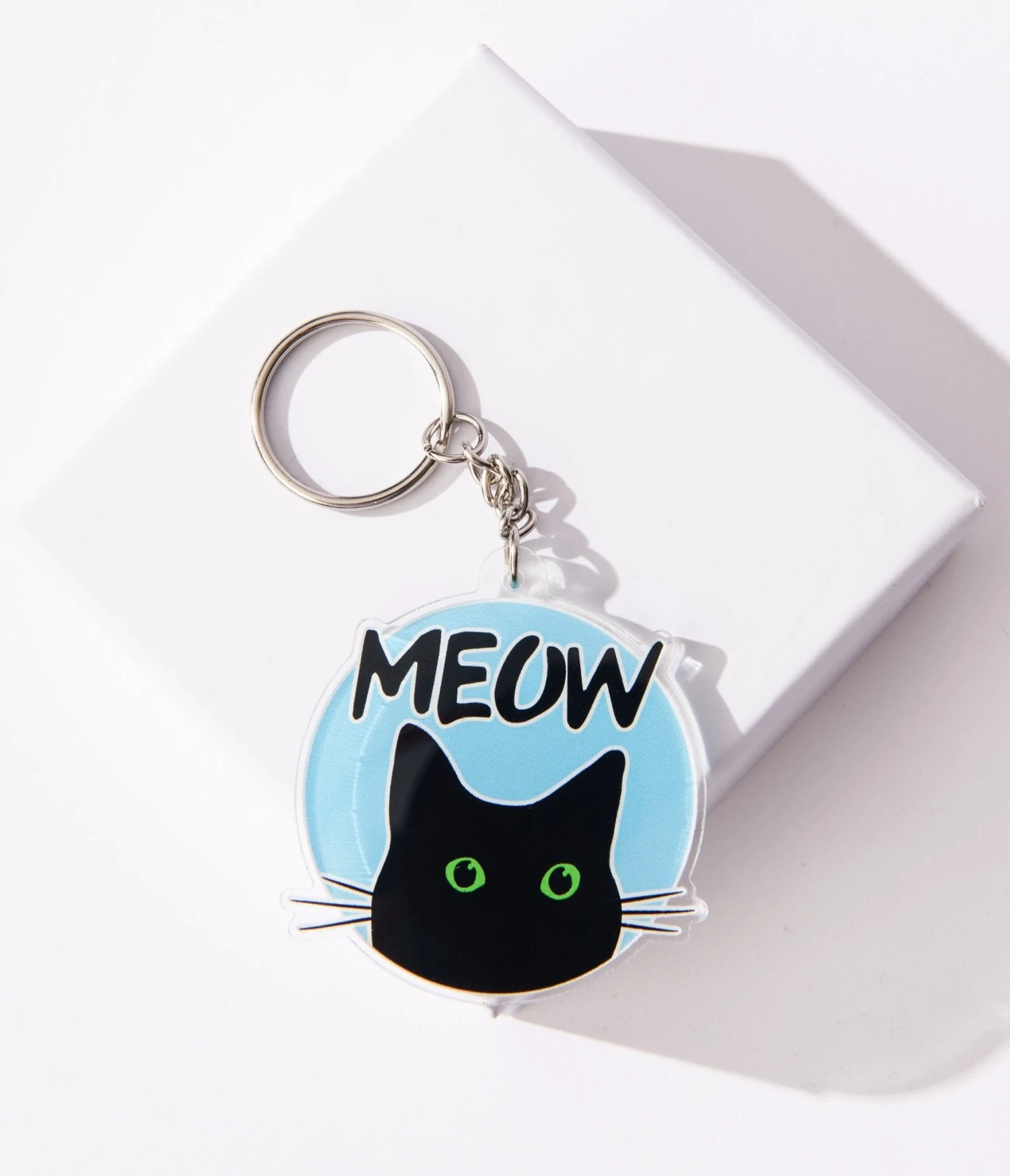 Meow Black Cat Keychain 1 Meow Black Cat Keychain
