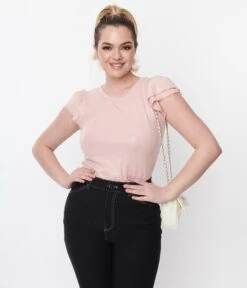Metallic Blush Pink Reptile Textured Top