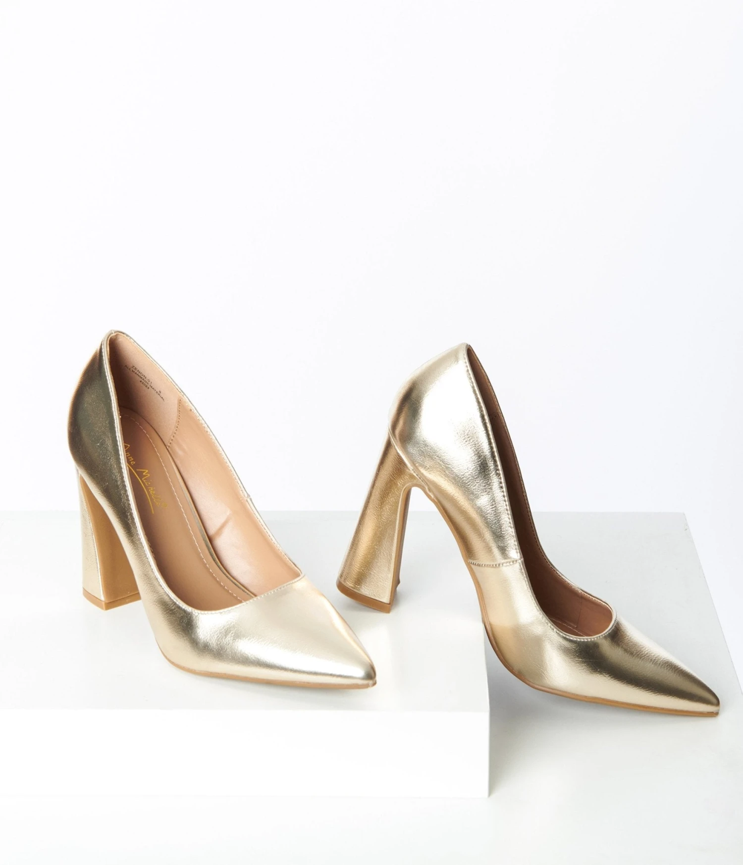 Metallic Gold Pointed Toe Pumps 1 Metallic Gold Pointed Toe Pumps
