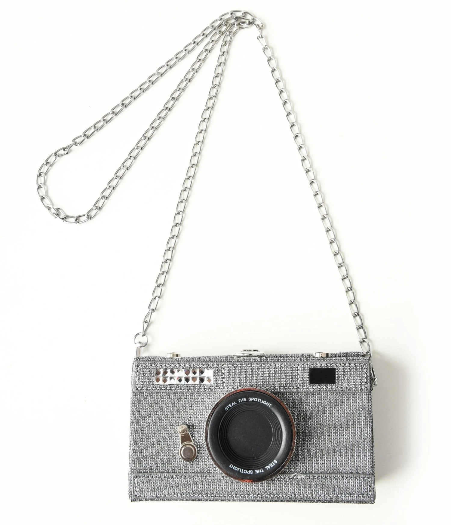 Metallic Silver Camera Crossbody Bag 2 Metallic Silver Camera Crossbody Bag - Image 2