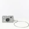 Metallic Silver Camera Crossbody Bag