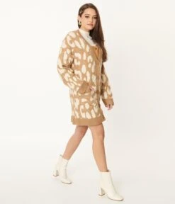 Mocha Leopard Print Long Cardigan -New Dress Store mocha leopard print long cardigan 611665