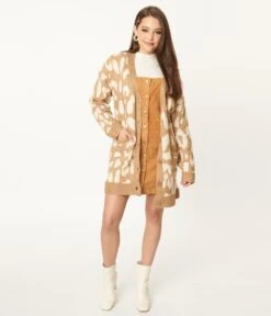 Mocha Leopard Print Long Cardigan -New Dress Store mocha leopard print long cardigan 829066