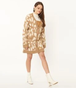 Mocha Leopard Print Long Cardigan -New Dress Store mocha leopard print long cardigan 890856