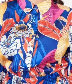 Multicolor Bold Floral Print Jumpsuit -New Dress Store multicolor bold floral print jumpsuit 579518