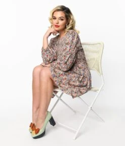 Multicolor Ditsy Floral Babydoll Dress