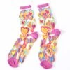 Multicolor Hearts Sheer Ruffle Crew Socks