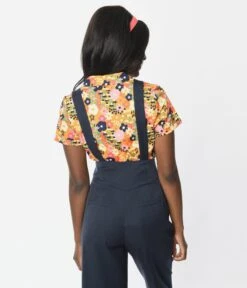 Mustard Ditsy Floral Fit & Flare Button Up Top -New Dress Store mustard ditsy floral fit flare button up top 349033