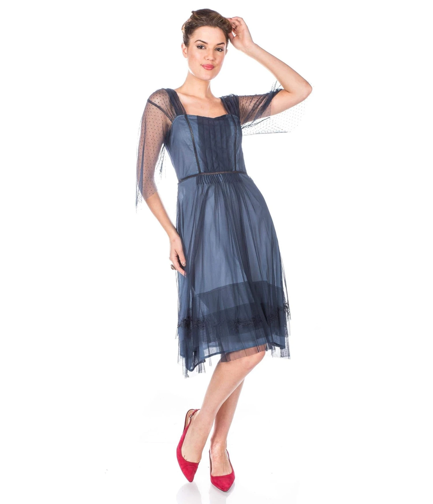 Nataya Indigo Vintage Style Flapper Dress 3 Nataya Indigo Vintage Style Flapper Dress - Image 3