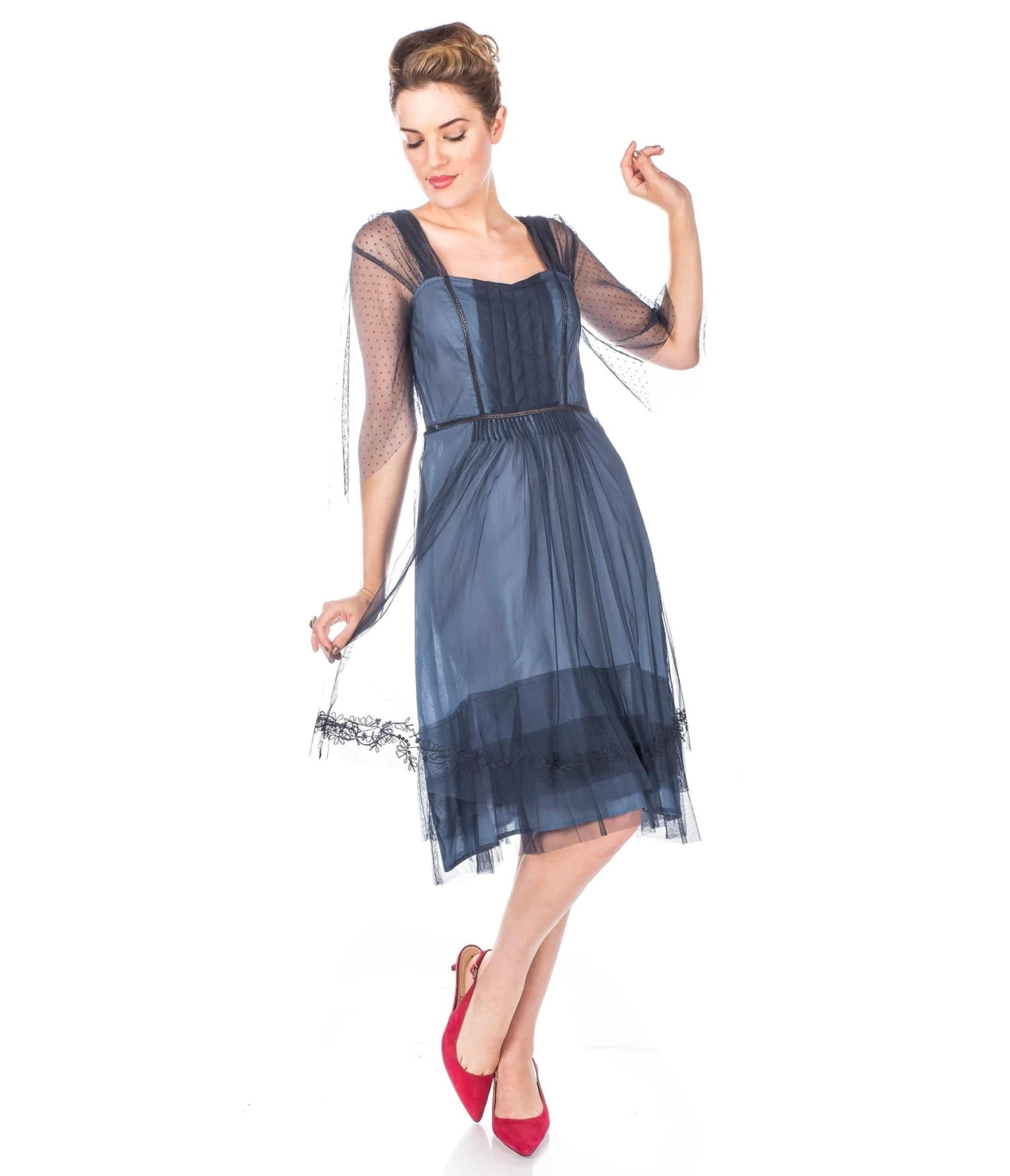 Nataya Indigo Vintage Style Flapper Dress 2 Nataya Indigo Vintage Style Flapper Dress - Image 2