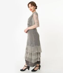 Nataya Vintage Style Alluring Slate Downton Abbey Edwardian Dress -New Dress Store nataya vintage style alluring slate downton abbey edwardian dress 379675