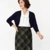 Navy Open Cropped Cardigan