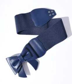 Navy Play It Right Bow Belt