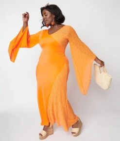 Neon Orange Lace Maxi Dress -New Dress Store neon orange lace maxi dress 735194