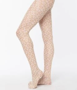 Nude Mod Floral Gingham Tights