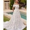 Cinderella Divine Off White Floral Strapless Bridal Ball Gown