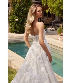 Cinderella Divine Off White Floral Strapless Bridal Ball Gown -New Dress Store off white floral strapless bridal ball gown 878568