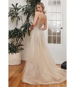 Cinderella Divine Old Hollywood Champagne Beaded Fitted Bridesmaid Gown -New Dress Store old hollywood champagne beaded fitted bridesmaid gown 605346