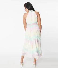 Pastel Rainbow Striped Maxi Dress -New Dress Store pastel rainbow striped maxi dress 331498