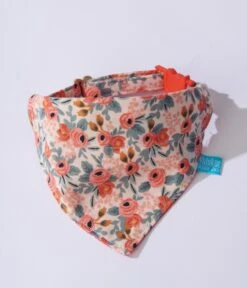 Peach Floral Over The Collar Cat Bandana