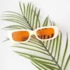 Peach & Orange Tint Oval Sunglasses