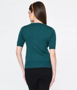 Peacock Blue Scorpion Print Knit Top -New Dress Store peacock blue scorpion print knit top 516776