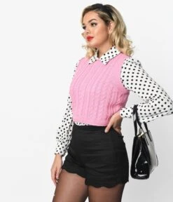 Pink Cable Knit Sweater Vest 5 Pink Cable Knit Sweater Vest -New Dress Store pink cable knit sweater vest 271558