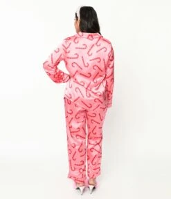 Pink Candy Cane Satin Pajama Set 5 Pink Candy Cane Satin Pajama Set -New Dress Store pink candy cane satin pajama set 308204