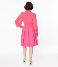 Pink Cotton Swing Skirt -New Dress Store pink cotton swing skirt 233259