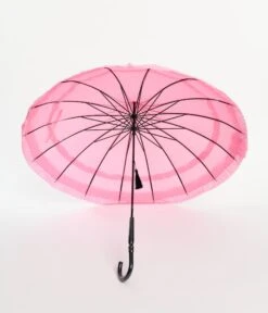 Pink Frilled Pagoda Umbrella -New Dress Store pink frilled pagoda umbrella 537786